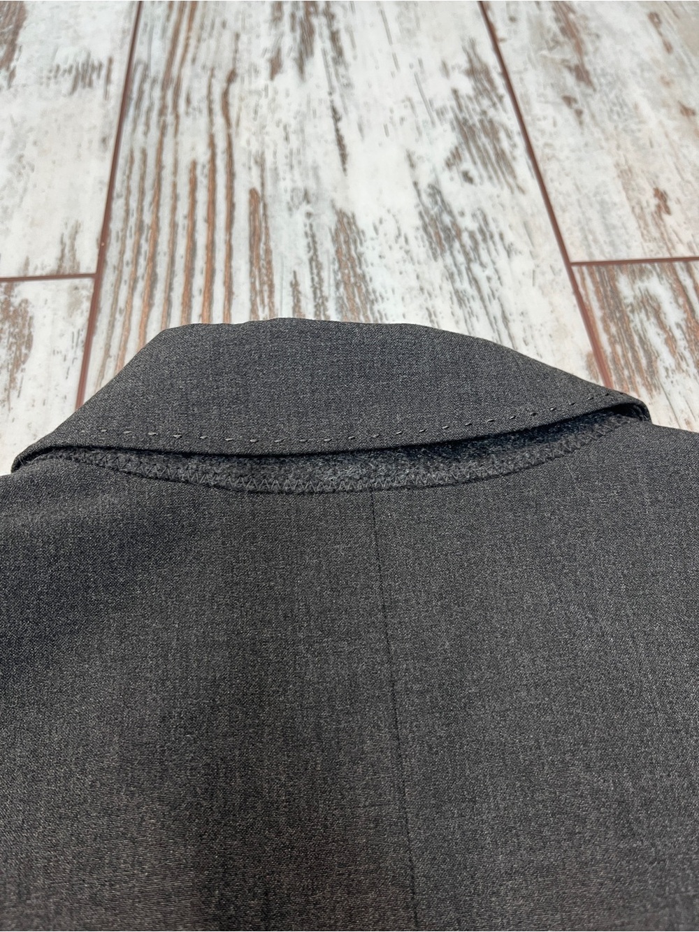 Ann Taylor Tailored Blazer Womens 12 Charcoal Gray Single Button Pinstripe - Picture 6 of 13